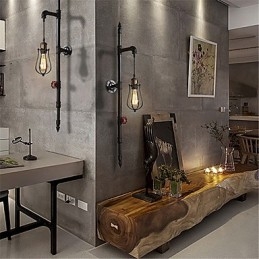 Retro Industrial Pipe Wall Lights Simple Loft Black Birdcage Metal Living Room Dining Room Kitchen Bar Cafe Decoration lighting