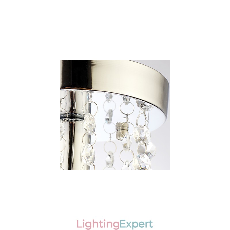 Modern Contemporary Traditional Classic Country Crystal Mini Style Chrome Crystal Flush Mount
