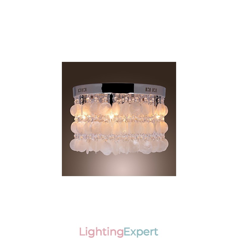 Modern Contemporary Crystal Mini Style Chrome Flush Mount