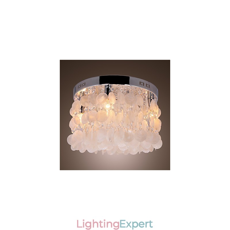 Modern Contemporary Crystal Mini Style Chrome Flush Mount