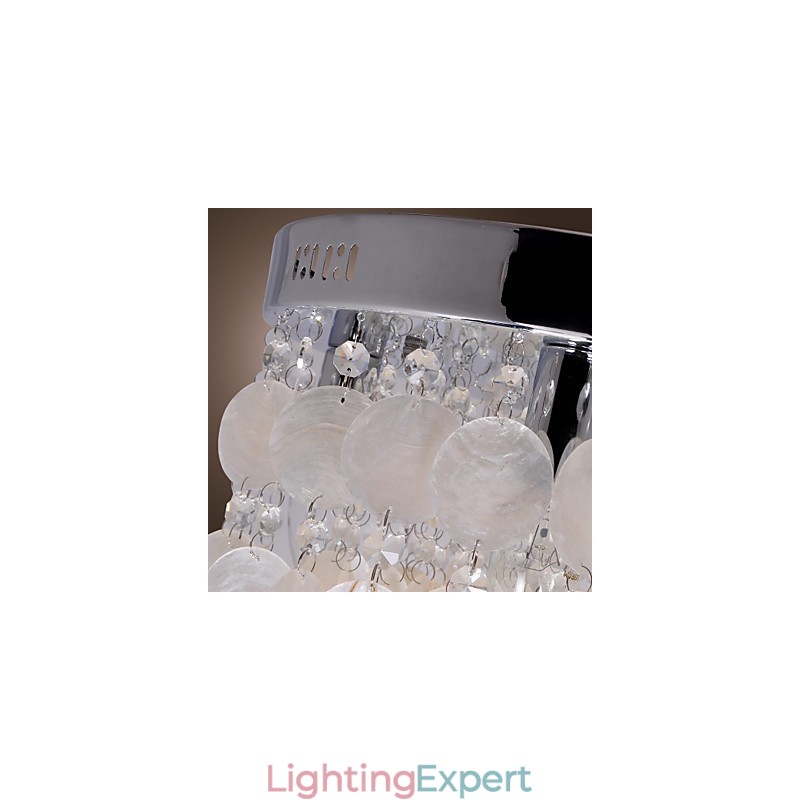 Modern Contemporary Crystal Mini Style Chrome Flush Mount