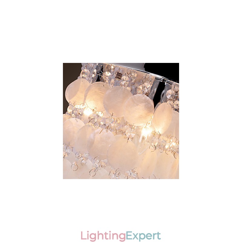 Modern Contemporary Crystal Mini Style Chrome Flush Mount