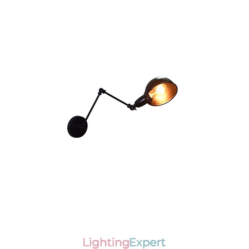 Iron Wall Lamp Foldable Black Simple Retro Wall Lamp Single Head Decorative Wall Lamp European Style