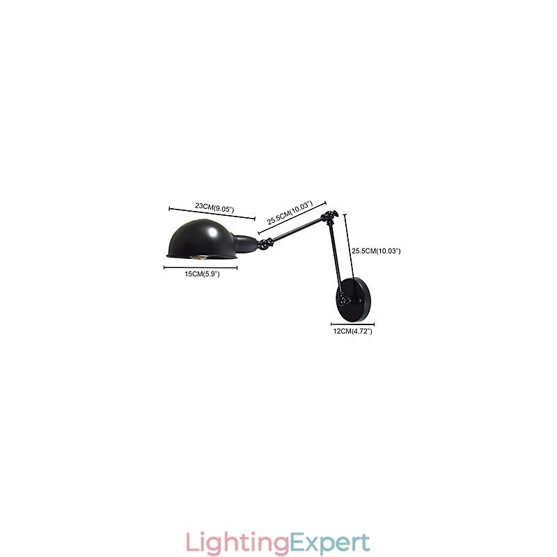 Iron Wall Lamp Foldable Black Simple Retro Wall Lamp Single Head Decorative Wall Lamp European Style