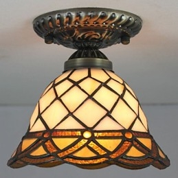 European Rural Creative Arts Stained Glass Absorb Dome Lamp Light