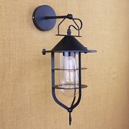 Country Retro Painting Feature for Mini Style Eye Protection Ambient Light Wall Sconces