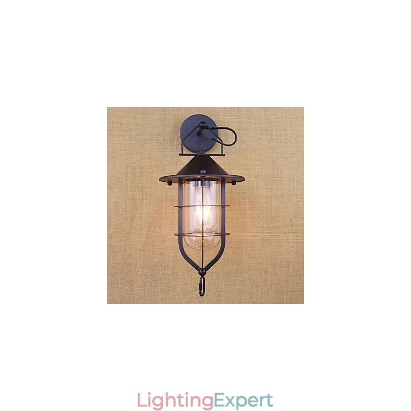 Country Retro Painting Feature for Mini Style Eye Protection Ambient Light Wall Sconces