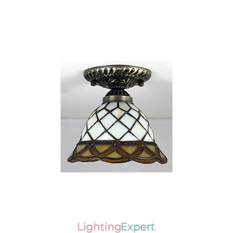European Rural Creative Arts Stained Glass Absorb Dome Lamp Light