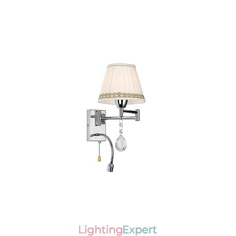 Modern Contemporary Rustic Lodge Modern Comtemporary Country Chrome Feature for Crystal Swing Arm Wall Lamp
