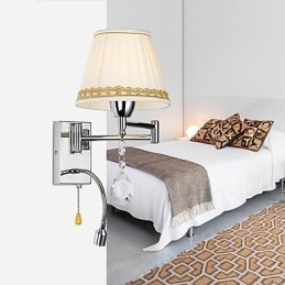 Modern Contemporary Rustic Lodge Modern Comtemporary Country Chrome Feature for Crystal Swing Arm Wall Lamp