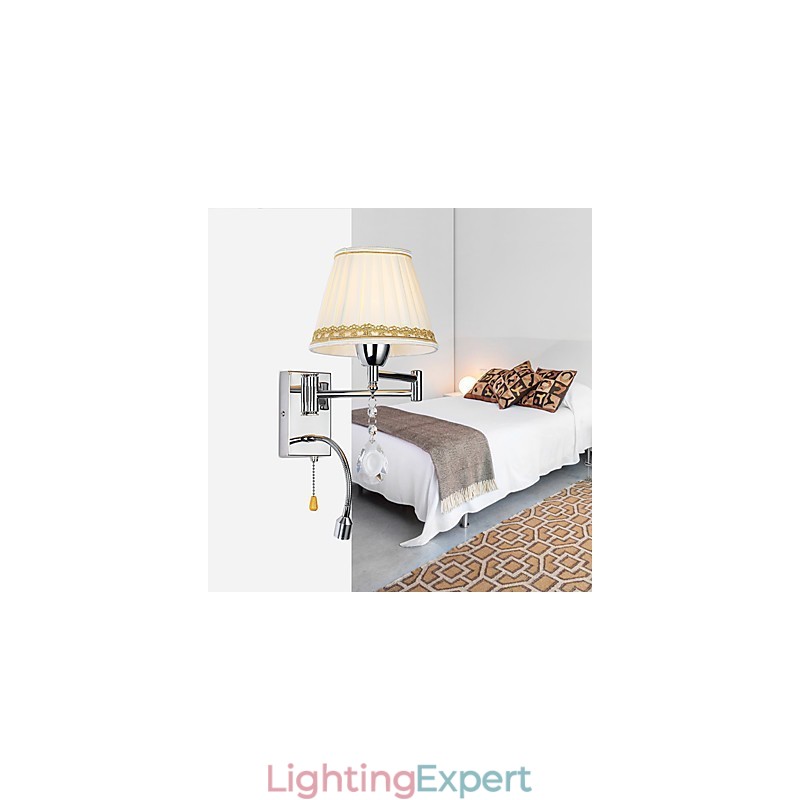 Modern Contemporary Rustic Lodge Modern Comtemporary Country Chrome Feature for Crystal Swing Arm Wall Lamp