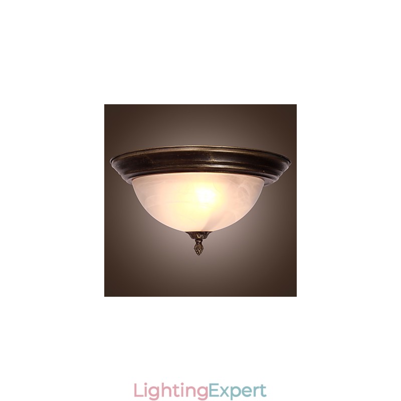 Antique Inspired Flush Mount with 2 Lights