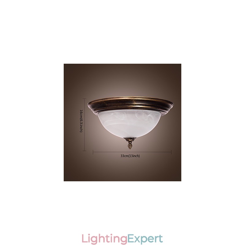 Antique Inspired Flush Mount with 2 Lights