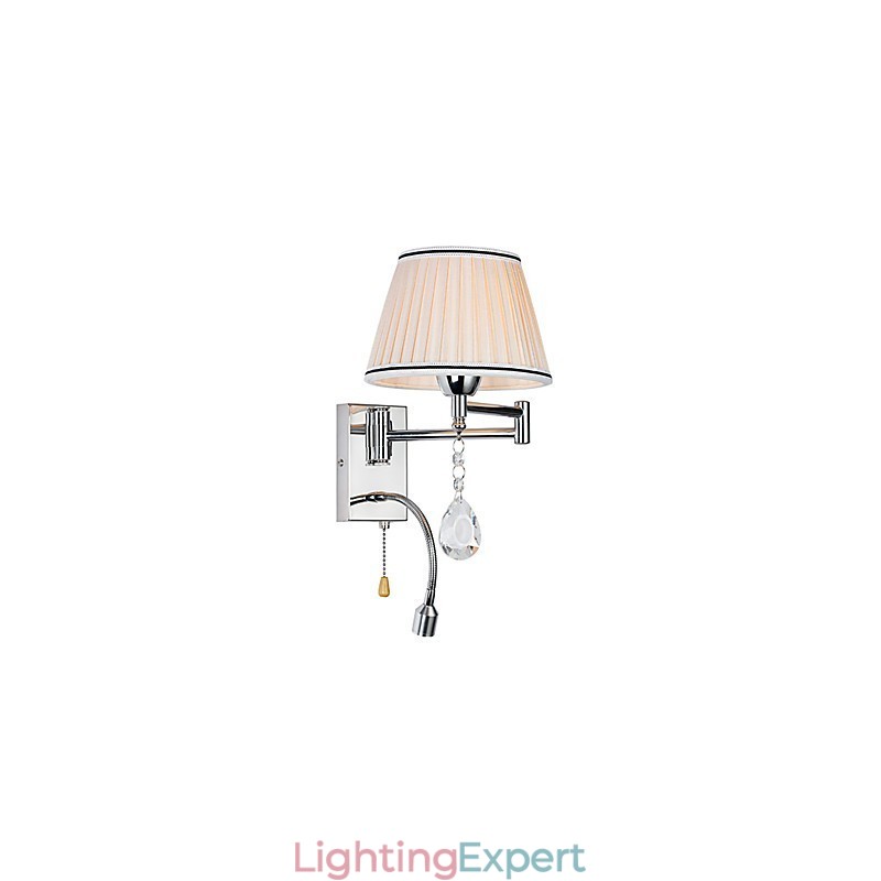 Wall Lamp Modern Contemporary Rustic Lodge Modern Comtemporary Country Chrome Feature for Crystal Swing Arm