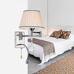 Wall Lamp Modern Contemporary Rustic Lodge Modern Comtemporary Country Chrome Feature for Crystal Swing Arm
