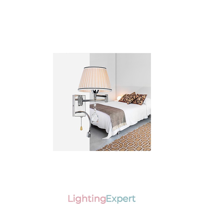 Wall Lamp Modern Contemporary Rustic Lodge Modern Comtemporary Country Chrome Feature for Crystal Swing Arm
