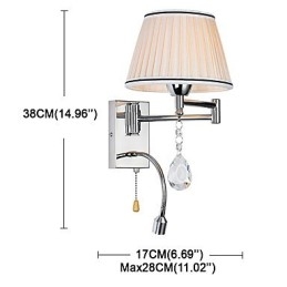 Wall Lamp Modern Contemporary Rustic Lodge Modern Comtemporary Country Chrome Feature for Crystal Swing Arm