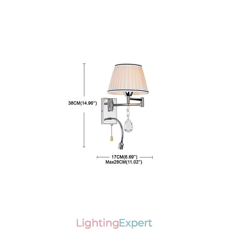 Wall Lamp Modern Contemporary Rustic Lodge Modern Comtemporary Country Chrome Feature for Crystal Swing Arm