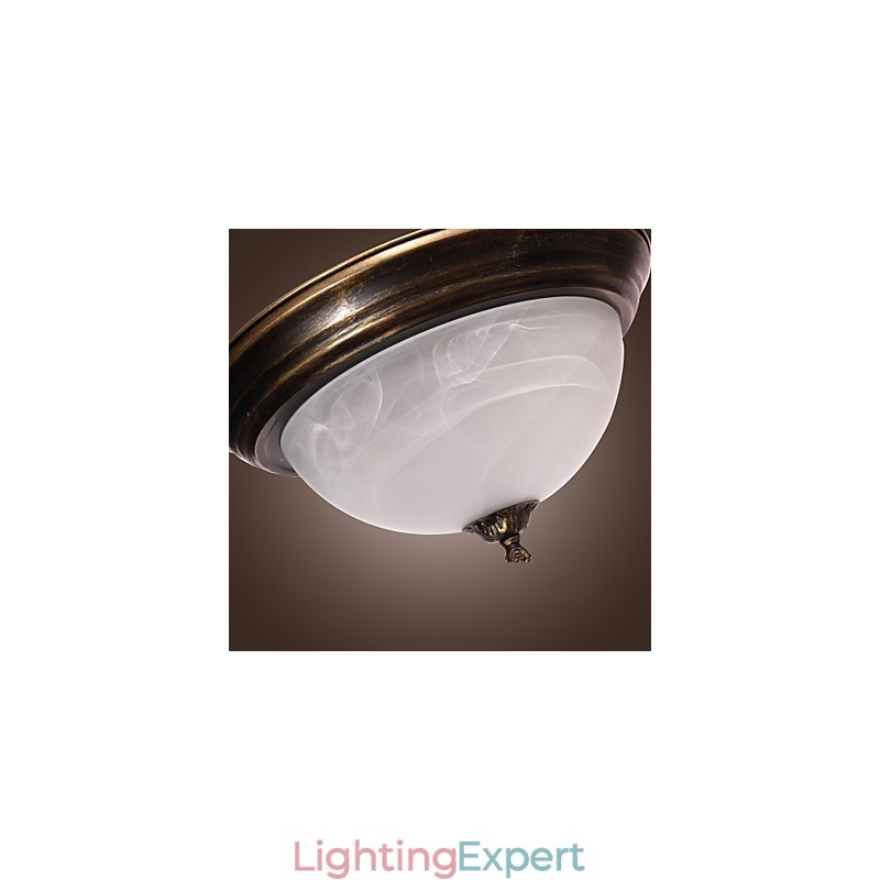 Antique Inspired Flush Mount with 2 Lights