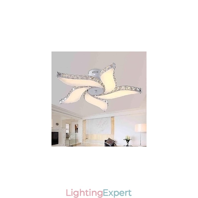 Modern Contemporary Crystal Metal Flush Mount