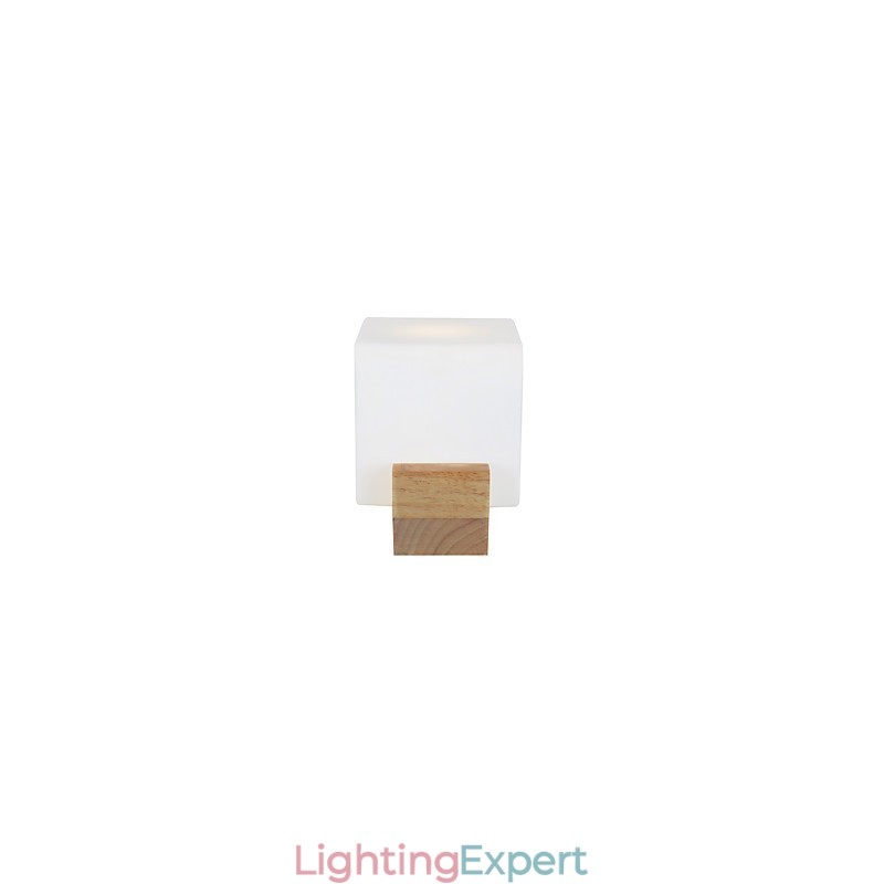 Simple Wall Lamp Bedside Desk Lamp With Glass Shade and Solid Wood for Bedroom Dresser Living Room Baby Room College Dorm Coffee Table Bookcas