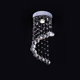 Modern Contemporary Crystal Electroplated Metal Chandelier Flush Mount