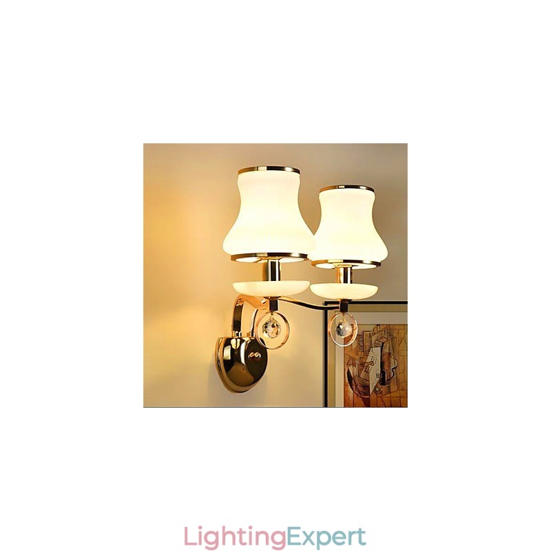 Modern Contemporary Electroplated Feature for Crystal Mini Style Eye Protection Wall Lights