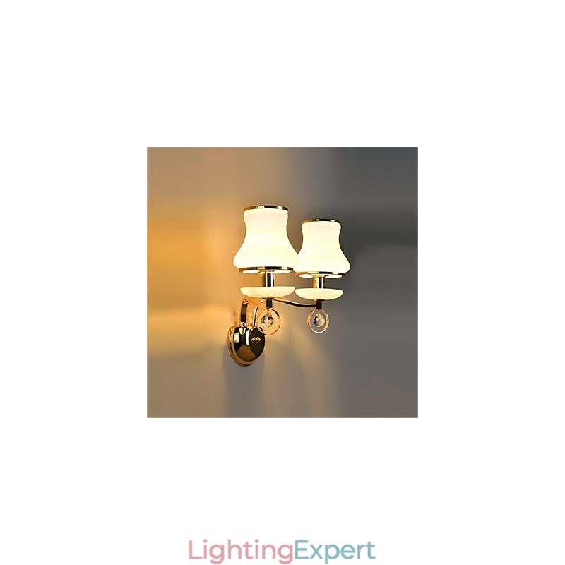 Modern Contemporary Electroplated Feature for Crystal Mini Style Eye Protection Wall Lights
