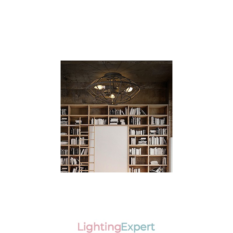 Retro Mini Style Painting Metal Flush Mount