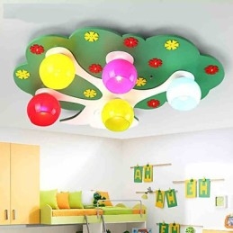 Modern Contemporary Wood Bamboo Flush Mount