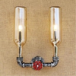 Retro Industrial Wind Switch Water Bottle Wall Lamp Wall Light Amber