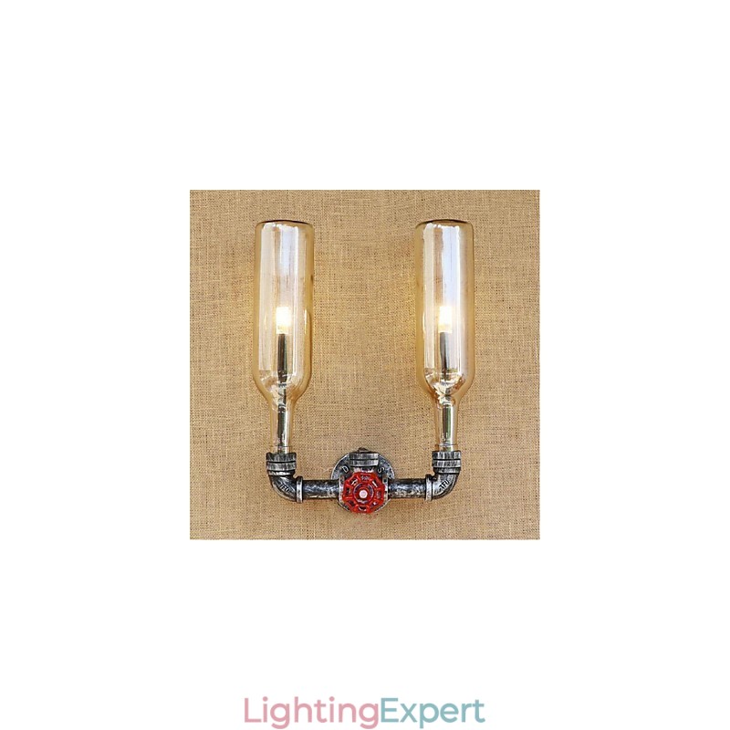 Retro Industrial Wind Switch Water Bottle Wall Lamp Wall Light Amber