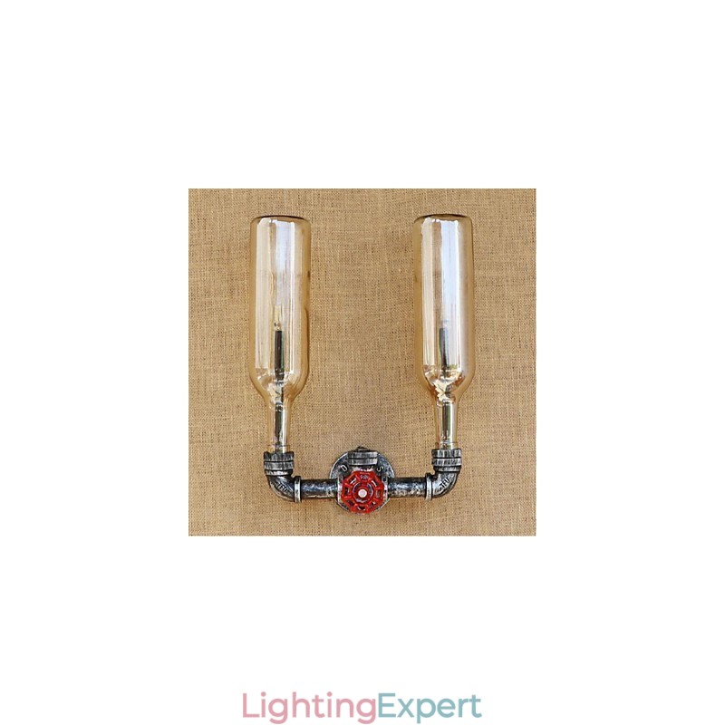 Retro Industrial Wind Switch Water Bottle Wall Lamp Wall Light Amber