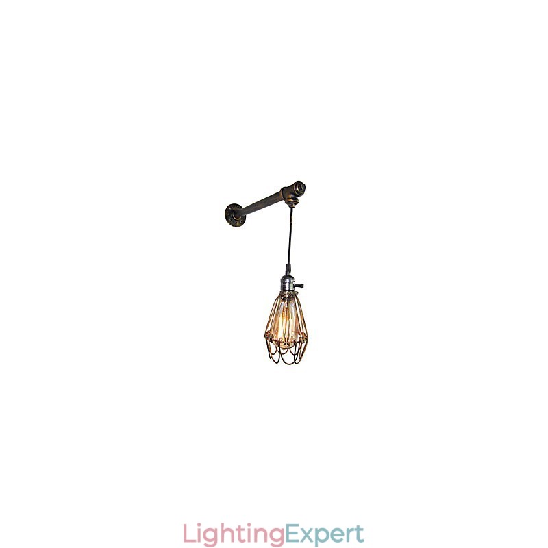 Loft vintage Wall Lights With switch Industrial Edison Fashion Simplicity Wall Sconce Metal Base Cap