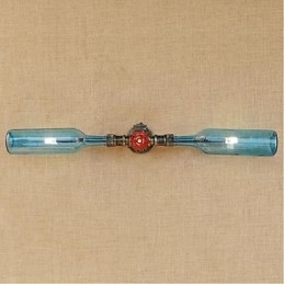 Retro American Village Creative Industry Wind Designer Water Bottle Wall Lamp Wall Light Blue