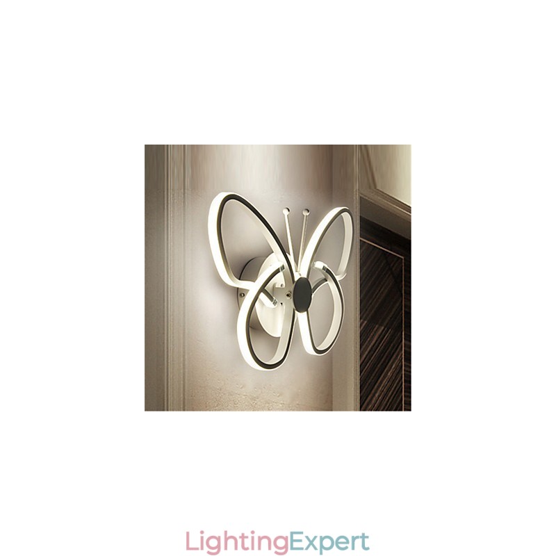 Modern Wall Lights Butterfly Shape Creative Metal Acrylic Living Room Hallway Bedroom Hotel rooms Bedside Lamp