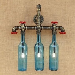 Retro Industrial Wind Switch Water Bottle Wall Lamp Wall Light Blue