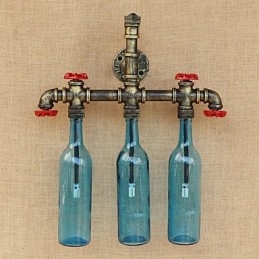 Retro Industrial Wind Switch Water Bottle Wall Lamp Wall Light Blue