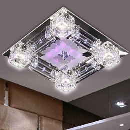 Modern Contemporary Crystal Electroplated Glass Flush Mount