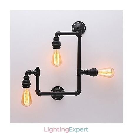 3 Heads Vintage Industrial Pipe Wall Lights Black Creative Lights Restaurant Cafe Bar Decoration lighting 3 Heads Vintage Industrial Pipe Wall Lights Black Creative Lights Restaurant Cafe Bar Decoration lighting