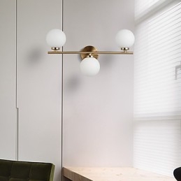 Glass Wall Lamp Modern Contemporary Bronze Feature for Mini Style Uplight Wall Sconces Wall Light