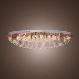 Modern Contemporary Crystal Chrome Metal Flush Mount