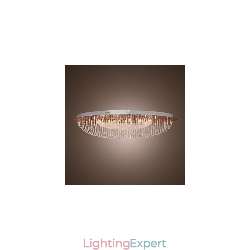 Modern Contemporary Crystal Chrome Metal Flush Mount