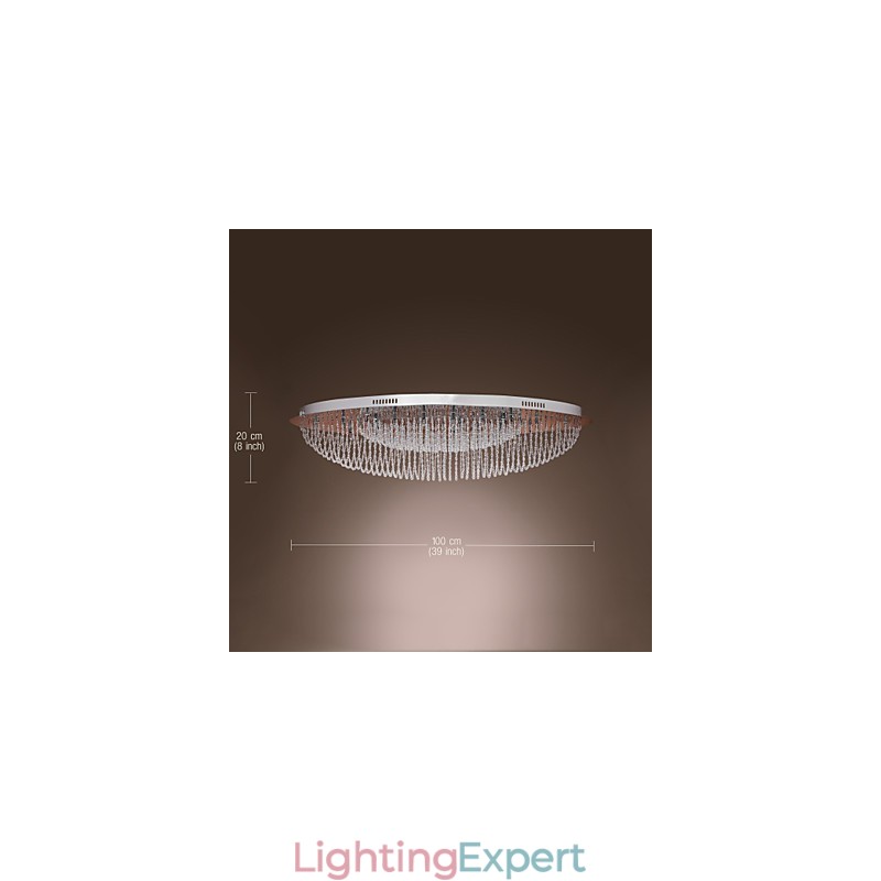 Modern Contemporary Crystal Chrome Metal Flush Mount