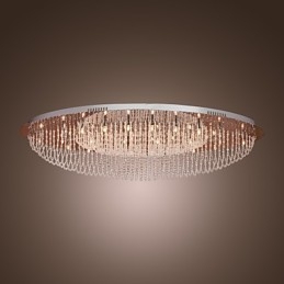 Modern Contemporary Crystal Chrome Metal Flush Mount