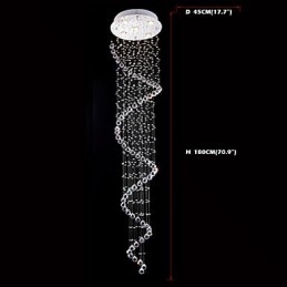 Crystal Pendant Light Chandelier Lighting 5 Lights Silver Canpoy Clear K9 Crystal Helix Ceiling Lamps