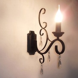 Crystal Candle Lamp Iron Creative Personality Corridor Staircase Decoration Bedside Lamp Wall Lamp