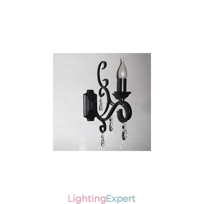 Crystal Candle Lamp Iron Creative Personality Corridor Staircase Decoration Bedside Lamp Wall Lamp