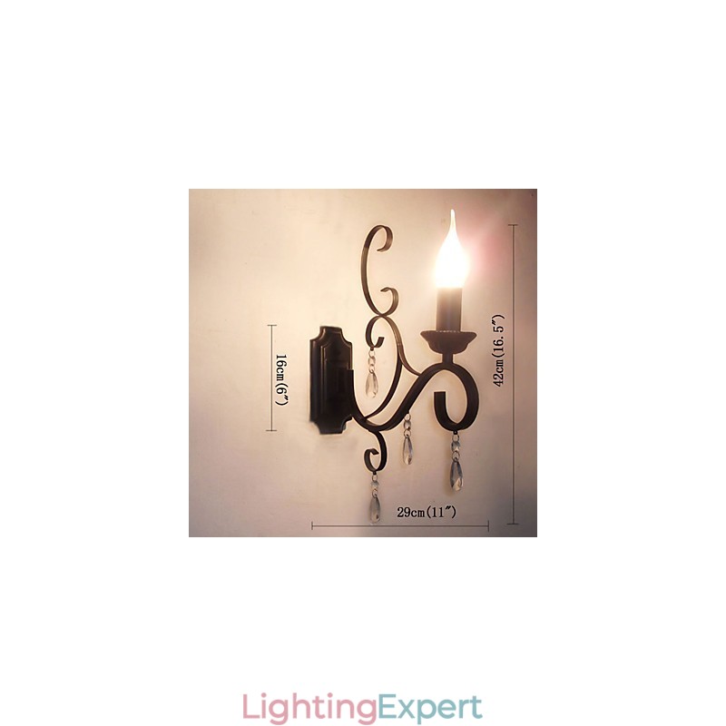 Crystal Candle Lamp Iron Creative Personality Corridor Staircase Decoration Bedside Lamp Wall Lamp