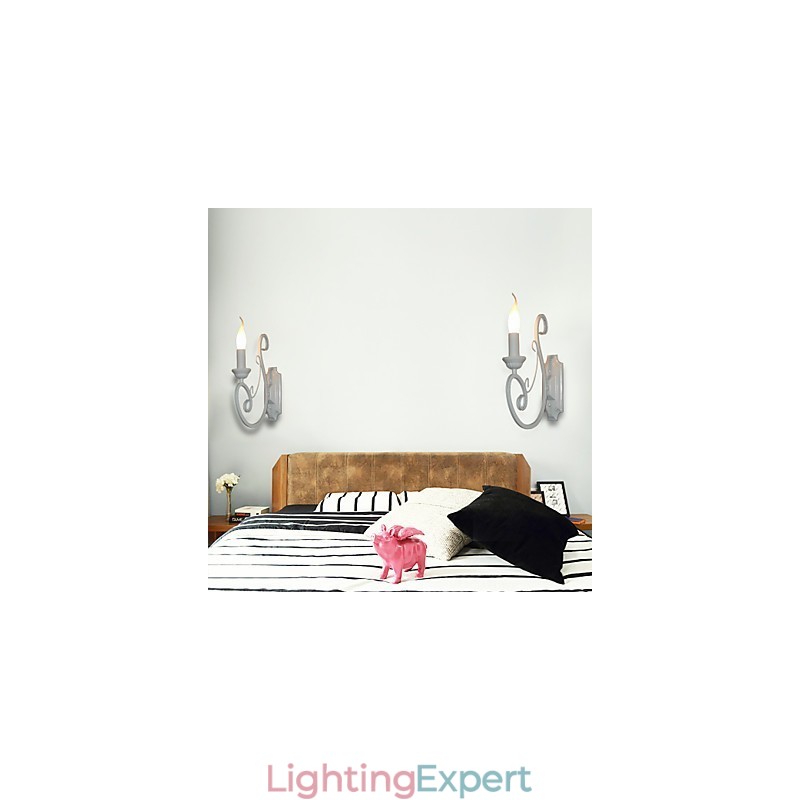 Candle Lamp Bedside Lamp Wall Lamp Iron Corridor Creative Pastoral Mirror Lamp